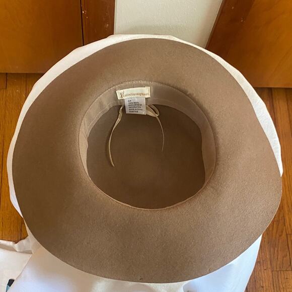 Brown 100% Wool Women's Hat 15” Triple Tied Hat Band Ribbon Inside Fall Staple - Picture 6 of 8